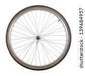 Bicycle wheel isolated on white ...
