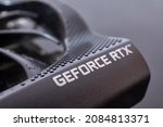 Small photo of Budapest, Hungary - Circa 2020: Nvidia Geforce RTX 3080 Graphics Card manufactured by EVGA, shiny new hardware detail