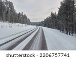 Driving on snowy winter roads...