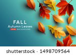 red and golden coloured autumn... | Shutterstock .eps vector #1498709564