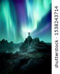 the northern lights dance... | Shutterstock . vector #1538243714