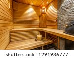 Sauna interior details - wooden bucket