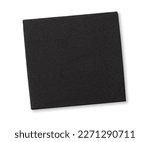 black paper  napkin isolated on white background