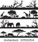 Four Panels Of African...