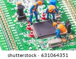 miniature computer engineers... | Shutterstock . vector #631064351