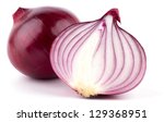 Red Sliced Onion Isolated On...