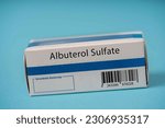 Small photo of Albuterol Sulfate, A medication used to treat bronchospasm in people with asthma and other respiratory conditions medical drug concept