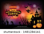 halloween lettering halloween... | Shutterstock .eps vector #1481286161