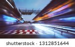 Motion Blurred Racetrack With...