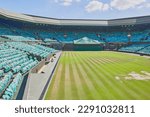 Small photo of London, UK-10.08.2022: Wimbledon, All England Lawn Tennis, and Croquet Club. The UK. Centre Court after the championships.