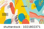 creative doodle art header with ... | Shutterstock .eps vector #1021802371