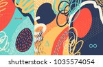 creative doodle art header with ... | Shutterstock .eps vector #1035574054