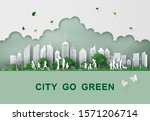concept of eco with family... | Shutterstock .eps vector #1571206714