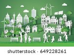 illustration of eco and world... | Shutterstock .eps vector #649228261