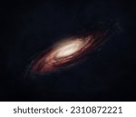 Awesome spiral galaxy. Science fiction space wallpaper. Beautiful Dark background. High quality image. High resolution image. Elements of this image furnished by NASA.
