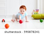 Cute Infant Baby Crawling On...