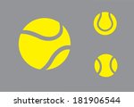yellow colorful tennis balls... | Shutterstock .eps vector #181906544