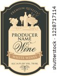 vector label for white wine... | Shutterstock .eps vector #1228717114