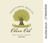banner with olive tree and... | Shutterstock .eps vector #174044504