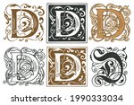 initial letters d with vintage... | Shutterstock .eps vector #1990333034