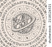vector circle of the zodiac... | Shutterstock .eps vector #2118126521