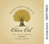 banner with olive tree and... | Shutterstock .eps vector #280978841