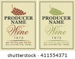 set of vector labels for wine... | Shutterstock .eps vector #411554371