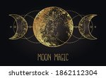 moon magic. triple moon pagan... | Shutterstock .eps vector #1862112304