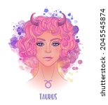 taurus astrological sign as a... | Shutterstock .eps vector #2045545874