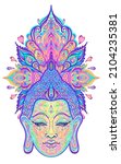 ornate mandala patterned face... | Shutterstock .eps vector #2104235381