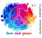 Peace Hippie Symbol Over...