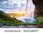 The most famous Icelandic waterfall - majestic Seljalandsfoss
