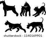 set of giant schnauzer... | Shutterstock .eps vector #1140169901