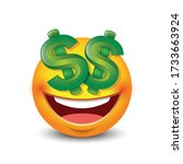 dollar eyes emoticon  emoji  ... | Shutterstock .eps vector #1733663924