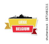Liege skyline, Belgium cityscape vector illustration