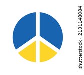 ukraine flag and peace sign  ... | Shutterstock .eps vector #2131148084