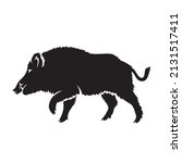 silhouette of warthog pig  wild ... | Shutterstock .eps vector #2131517411