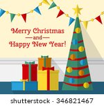 christmas greeting card. merry... | Shutterstock .eps vector #346821467