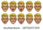white men's head with various... | Shutterstock .eps vector #1870247194