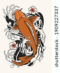 Vector Of Koi Fish Tattoo Design