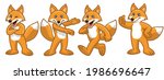 set vector of cartoon fox... | Shutterstock .eps vector #1986696647