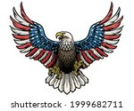 Vector Of Eagle Painted In...