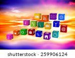 app cubes against purple sky... | Shutterstock . vector #259906124