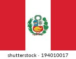 State flag of Peru. Vector. Accurate dimensions, elements proportions and colors.