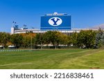 Small photo of Provo, UT - October 14, 2022: LaVell Edwards Stadium on the campus of Brigham Young University, BYU, in Provo, Utah