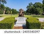 Small photo of Durham, NC - September 4, 2023: Statue of Washington Duke on the Duke University Campus