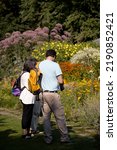 Small photo of Dedemsvaart, Netherlands- August 16, 2022: Visitors in the Gardens Mien Ruys, Netherlands