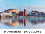 Panoramic view of the Cardiff Bay - Cardiff, Wales