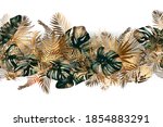 tropical golden and emerald... | Shutterstock .eps vector #1854883291