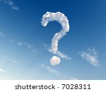 Question Mark On Blue Sky   3d...